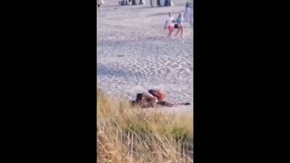 Young couple caught fucking on public beach - voyeur sex - xhamster.com