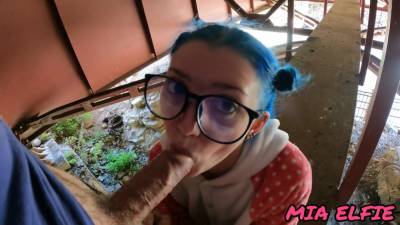 Schoolgirl With Blue Hair And Glasses After School Having Sex Under The Hello Kiti Bridge - hclips.com
