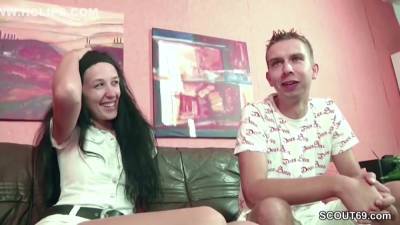 German Amateur Teen Couple Seduce To 3some With Stranger - hclips.com - Germany