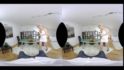Short-haired blonde mature temptress Kathy White is at your service in VR - ah-me.com