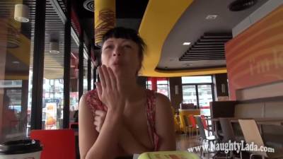 Naughty Lada In Shows Me Her Boobs In Cafe - upornia.com