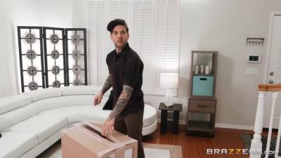 Tattooed Delivery Guy Fucks Spunky Latina In The Ass With Abby Lee Brazil And Small Hands - hotmovs.com - Brazil