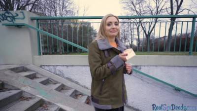 Blonde euro babe with natural tits gets fuck in public - txxx.com