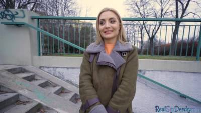 Blonde euro babe with natural tits gets fuck in public - txxx.com