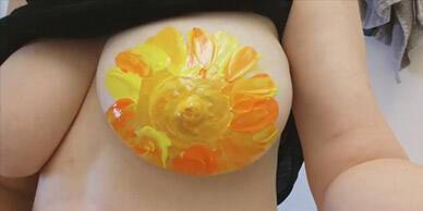 Boobie Painter Patreon Topless Painting - hclips.com