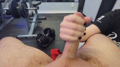 Personal Trainer Giving A Cock Workout Handjob Exercise At The Public Fitness Gym Handjob Queen - hclips.com
