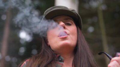 Smoking Pipe And Getting Off In The Woods! Real Female Orgasm In Nature - hclips.com - county Real - county Woods