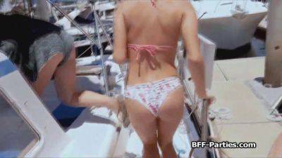 Kinky Bikinis Teens Get Wild in Boat Threesome with Hardcore Sex - sexu.com