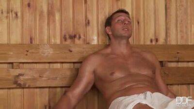 Double penetration in the sauna - naught slut gangbang - sunporno.com