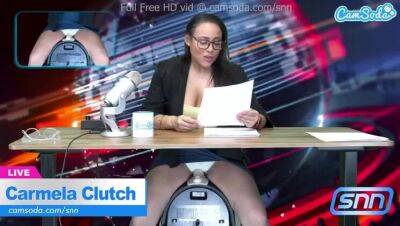 Cam Sex - News Anchor Carmela Clutch Orgasms live on air - veryfreeporn.com