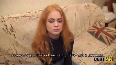 Red Hair - Russian teen with red hair pays for huge TV with a hot blowjob & rough fuck - sexu.com - Russia