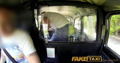 Emma Leigh - Emma Leigh's massive tits and tight holes get drilled hard in a fake taxi cab threesome - sexu.com - Britain