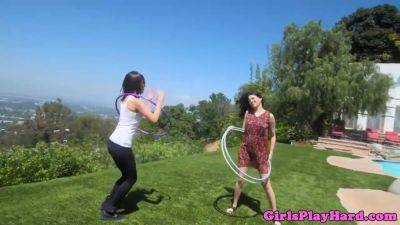Jenna Sativa - Shyla Jennings - Jenna Sativa and Shyla Jennings scissor after hula hoop with sensual outdoor play - sexu.com