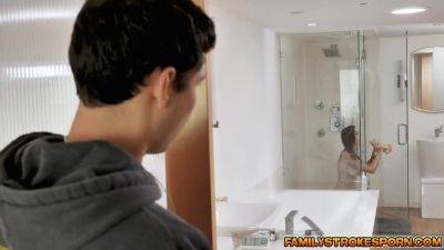 Angel - Angel Breaks A Nice Fuck With At The Shower - Nico Ryder - videomanysex.com