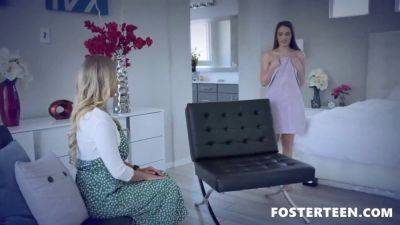 Foster gets to know her new perverted foster teen in a wild threesome - sexu.com