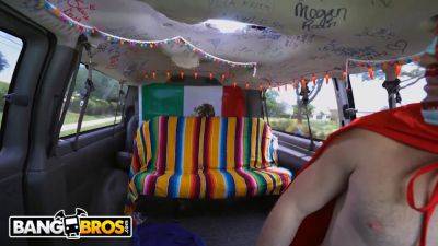 Natalie Brooks - Sean Lawless - Natalie Brooks, the petite Mexican, joins Cinco De Mayo Bang Bus for a hilarious ride on the bus - sexu.com - Mexico