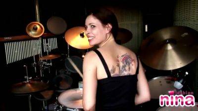 Lesbian Nina Drummer showcasing tits and pussy - hotmovs.com