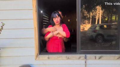 Stepmom Is Surprised - Sex In The Window With Her Perverted Stepson - hclips.com