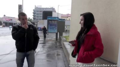 Big nose chick from Russia Olga gets intimate with one stranger guy - anysex.com - Russia